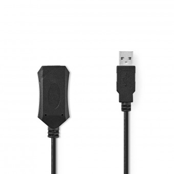 Aktiv USB-kabel | USB 1.1 / USB 2.0 | USB-A han | USB-A Hun | 480 Mbps | 10.0 m | Runde | Nikkelplateret | PVC | Kobber | Plastikpose