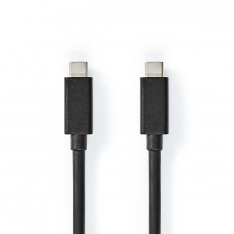 USB-kabel | USB 3.2 Gen 2x2 | USB-C™ Han | USB-C™ Han | 20 Gbps | Nikkelplateret | 1.00 m | Runde | PVC | Sort | Plastikpose