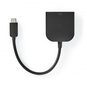 USB-adapter | USB 3.2 Gen 1 | USB-C™ Han | DVI-D 24+1-Pins Hun | 0.20 m | Runde | Nikkelplateret | PVC | Sort | Plastikpose