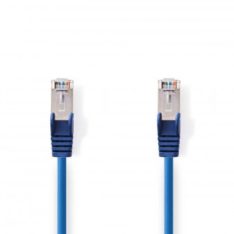 Cat 5e kabel | SF/UTP | RJ45 Han | RJ45 Han | 2.00 m | Runde | PVC | Blå | Plastikpose
