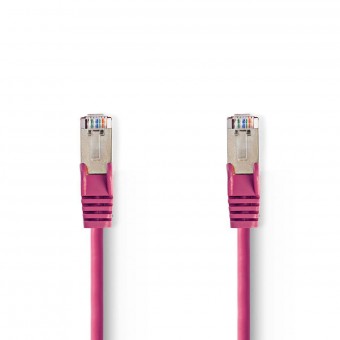 Cat 5e kabel | SF/UTP | RJ45 Han | RJ45 Han | 1.00 m | Runde | PVC | Pink | Plastikpose