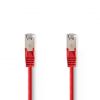 Cat 5e kabel | SF/UTP | RJ45 Han | RJ45 Han | 10.0 m | Runde | PVC | Rød | Plastikpose