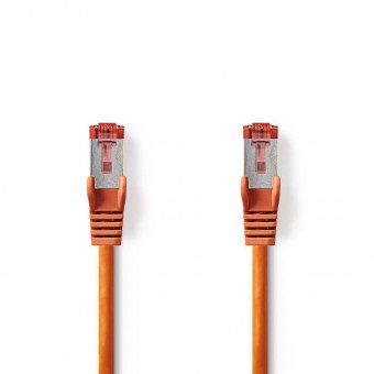 Kat 6 kabel | RJ45 Han | RJ45 Han | S/FTP | 10.0 m | Runde | LSZH | Orange | Plastikpose