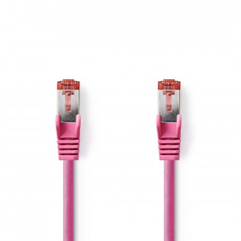 Kat 6 kabel | RJ45 Han | RJ45 Han | S/FTP | 1.00 m | Runde | LSZH | Pink | Plastikpose