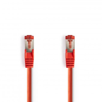 Kat 6 kabel | RJ45 Han | RJ45 Han | S/FTP | 10.0 m | Runde | LSZH | Rød | Plastikpose