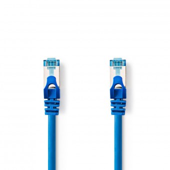 Cat 6a kabel | S/FTP | RJ45 Han | RJ45 Han | 5.00 m | Snagless | Runde | LSZH | Blå | Plastikpose