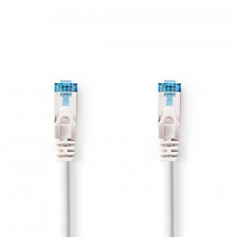 Cat 6a kabel | S/FTP | RJ45 Han | RJ45 Han | 0.50 m | Snagless | Runde | LSZH | Hvid | Plastikpose