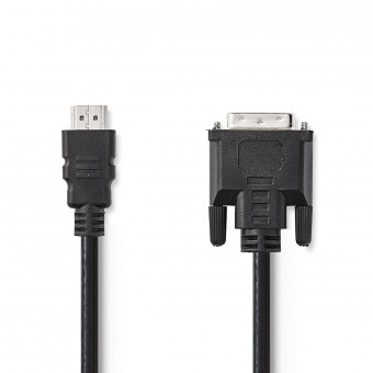 HDMI™ kabel | HDMI™ Stik | DVI-D 24 + 1-pin han | 1080p | Nikkelplateret | 2.00 m | Lige | PVC | Sort | Mærke