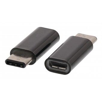 Usb 2.0 Adapter USB-C Han - USB Micro B Hun Sort
