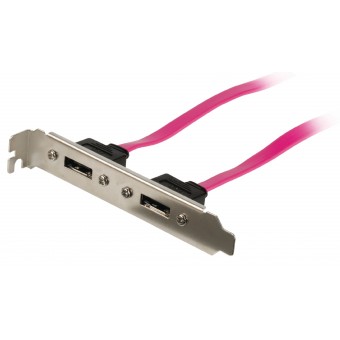 Sata 3 Gb /S Kabel Internal 2x SATA 7-Pin Hun - 2x SATA 7-Pin Bracket 0.50 m Rød