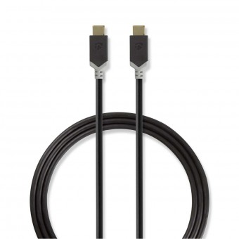USB-kabel | USB 3.2 Gen 1 | USB-C™ Han | USB-C™ Han | 4K@60Hz | 5 Gbps | Nikkelplateret | 1.00 m | Runde | PVC | Antracit | Window Box