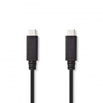 USB-kabel | USB 3.2 Gen 2 | USB-C™ Han | USB-C™ Han | 8K@30Hz | 10 Gbps | Nikkelplateret | 1.00 m | Runde | PVC | Sort | Plastikpose