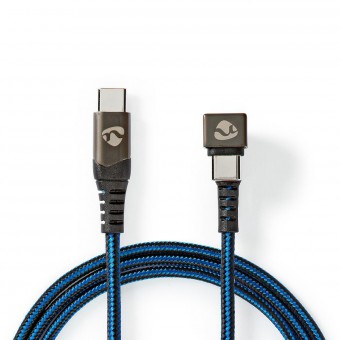 USB-kabel | USB 2.0 | USB-C™ Han | USB-C™ Han | 480 Mbps | Guldplateret | 1.00 m | Runde | Flettet / Nylon | Blå / Sort | Cover Window Box