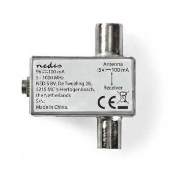 Antenne Forstærker CATV | 5-1000 MHz | Tab af indsættelse: -2 dB | 75 Ohm | Zinc | Sølv