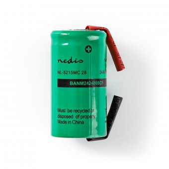 Genopladelige Ni-MH-batteripakke | 1.2 V | Opladningsbar | 2400 mAh | Forudladet | 1-Polybag | N/A | Loddeflige | Grøn