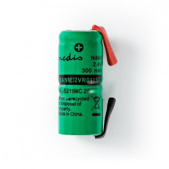 Genopladelige Ni-MH-batteripakke | 2.4 V | Opladningsbar | 300 mAh | Forudladet | 1-Polybag | N/A | Loddeflige | Grøn