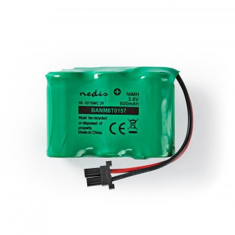 Genopladelige Ni-MH-batteripakke | 3.60 V | Opladningsbar | 600 mAh | Forudladet | 1-Polybag | N/A | 2-Fase Connector | Grøn