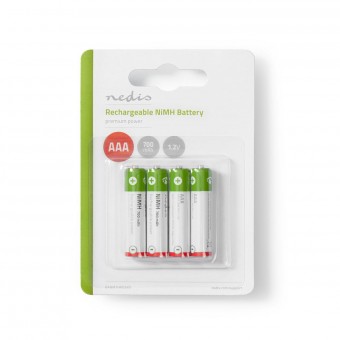 Genopladelige Ni-MH Batteri AAA | 1.2 V | 700 mAh | Forudladet | 4-Blister