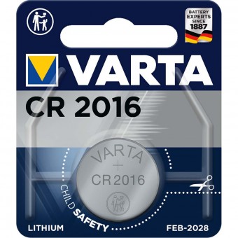 Lithium knapcellebatteri CR2016 | 3 V | 87 mAh | 1-Blister | Sølv