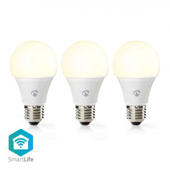SmartLife LED Bulb | Wi-Fi | E27 | 800 lm | 9 W | Varm Hvid | 2700 K | Energiklasse: A+ | Android™ / IOS | A60 | 3 stk.