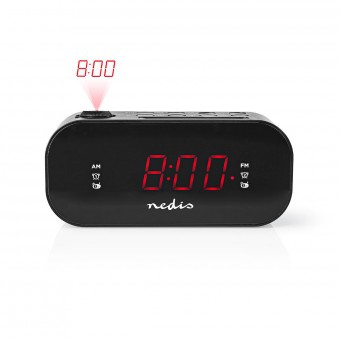 Digital vækkeur Radio | LED Display | Tidsprojektion | AM / FM | Snooze funktion | Sleep timer | Antal alarmer: 2 | Sort