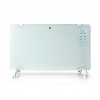 Glas Panel Konvektion Heater | 1000 / 2000 W | 2 Varmeindstillinger | Justerbar termostat | Fjernbetjening | IP24 | Hvid