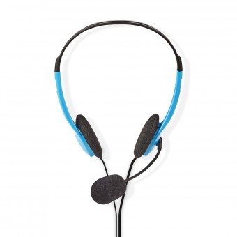 PC-headset | On-Ear | Stereo | 2x 3.5 mm | Fold-Away Mikrofon | 2.00 m | Blå