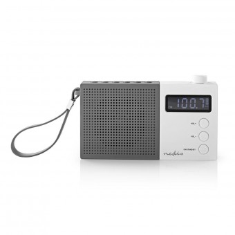 UKW-radio | 2,1 W | Ur og alarm | Multifunktionel drejeknap | Grå/hvid