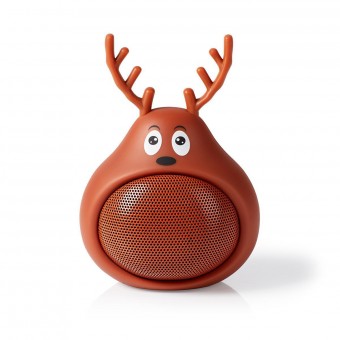 Bluetooth® højttaler | Maksimal batteritid: 3 hrs | Håndholdt design | 9 W | Mono | Indbygget mikrofon | Kan parres | Animaticks Rudy Reindeer | Brun
