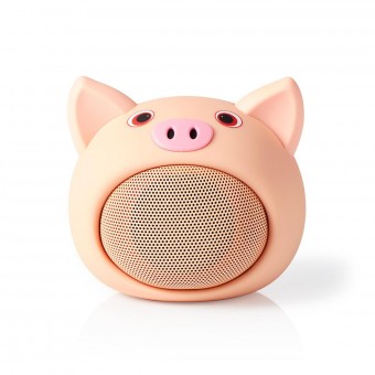 Bluetooth® højttaler | Maksimal batteritid: 3 hrs | Håndholdt design | 9 W | Mono | Indbygget mikrofon | Kan parres | Animaticks Pinky Pig | Pink