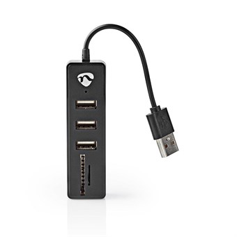 USB-hub  3-Port | USB 2.0 | USB Drevet | SD & MicroSD / 3x USB