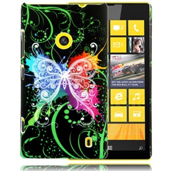 Motiv Plastik Cover Lumia 520 (Neon Butterfly)