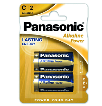 Panasonic Alkaline Power C Batterier - 2 stk