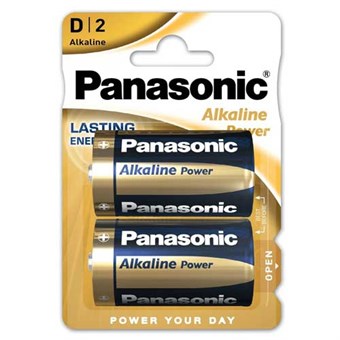 Panasonic Alkaline Power D Batterier - 2 stk