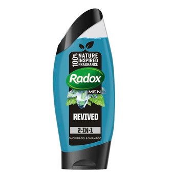 Radox Men 2-in-1 Shower Gel & Shampoo Revived - Mint & Havmineraler - 250 ml