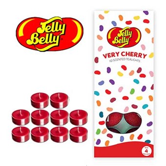 Jelly Belly - Telys - Fyrfadslys - Verry Cherry - 10 stk.