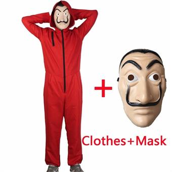 Papirhuset - La Casa de Papel Dragt - Money Heist - Kostume + Maske - 160-165 cm - Small