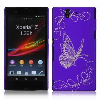 Sommerfugle Cover Beskyttelse Xperia Z (Lilla)