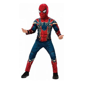 Iron Spiderman Deluxe - Børn - Inkl. Maske + Dragt - Small - 100-115 cm