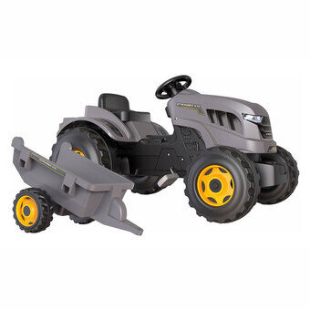 Smoby Stronger XXL Pedal Traktor med Trailer Grå