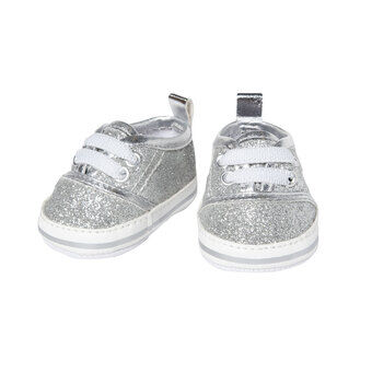 Dukke sneakers Glitter Sølv, 30-34 cm