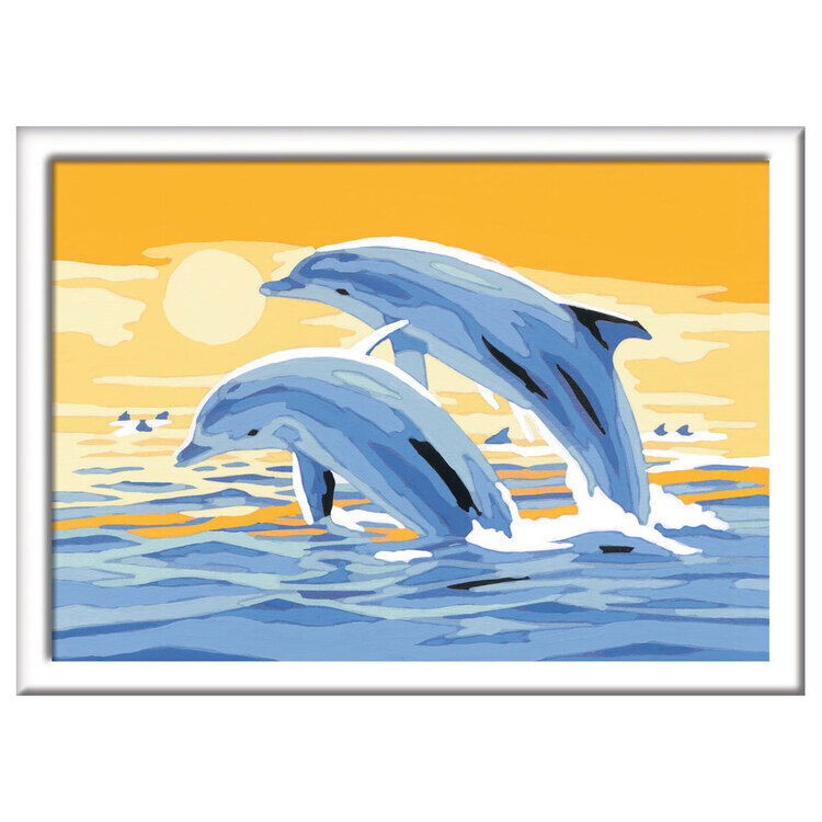 Maleri talspringende delfiner