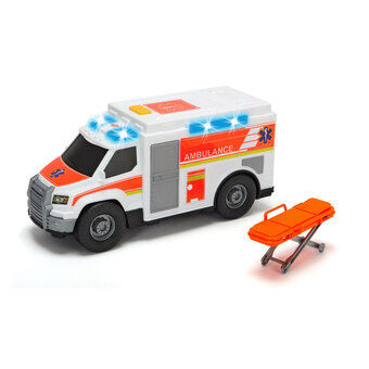 Dickie ambulance og båre med lys og lyd