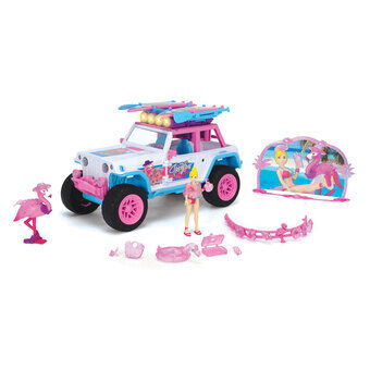 Dickie flamingo jeep med legetøjsfigur