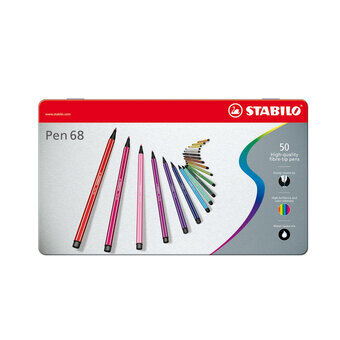 STABILO Pen 68 i metalæske, 50 stk.