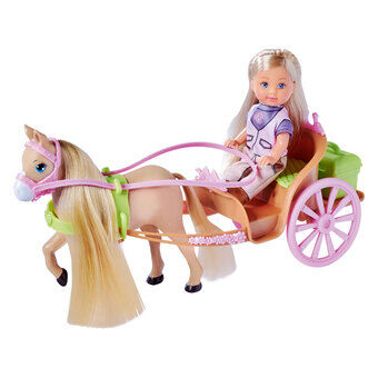 Evi elsker mini dukke hest og vogn