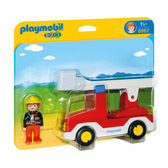 Playmobil 1.2.3. brandbil med stige - 6967