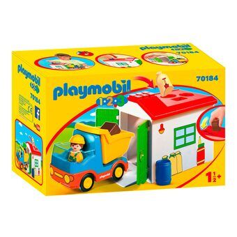 Playmobil 1.2.3. håndværker med sorteringsgarage - 70184