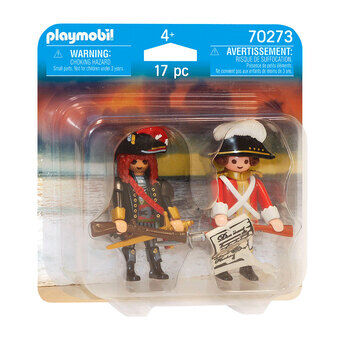 Playmobil pirater pirat kaptajn og rød nederdel soldat - 70273