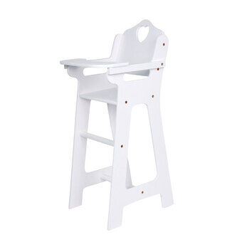 Lille fod - høj dukkestol hvid